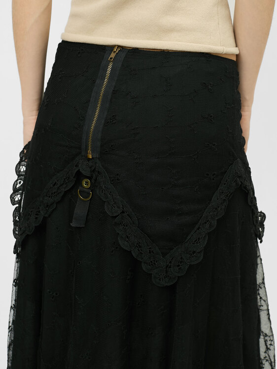 Stefanel Lace Midi Skirt 