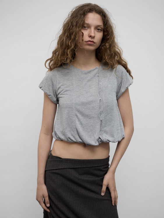 Grey Balloon Cardigan 