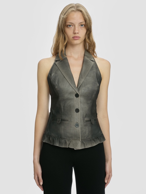 Leather Halter Vest 