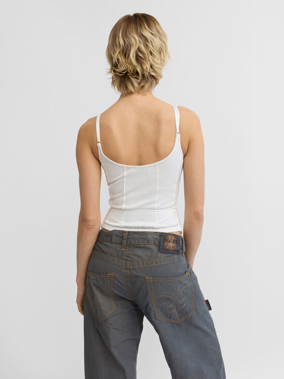 White Cotton Bustier 