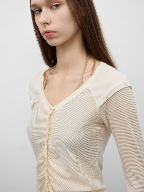 Girbaud Gathered Cardigan 