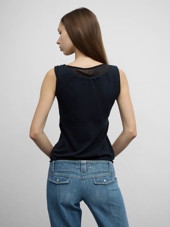 Black Knitted Milkmaid Vest 