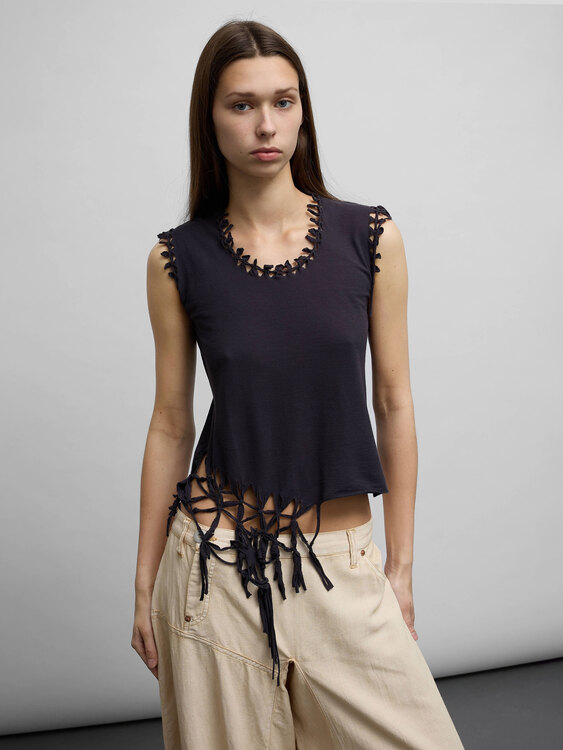 Michiko Koshino Macrame Top 