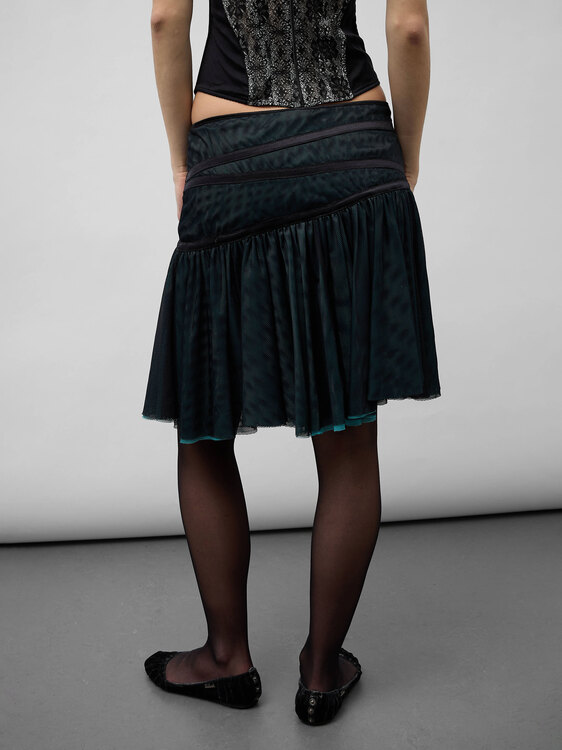 Ruffled Mesh Skirt 