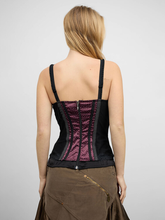 Black And Burgundy Bustier 