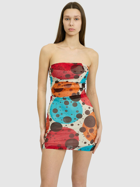 Plein Sud Gathered Mesh Dress 