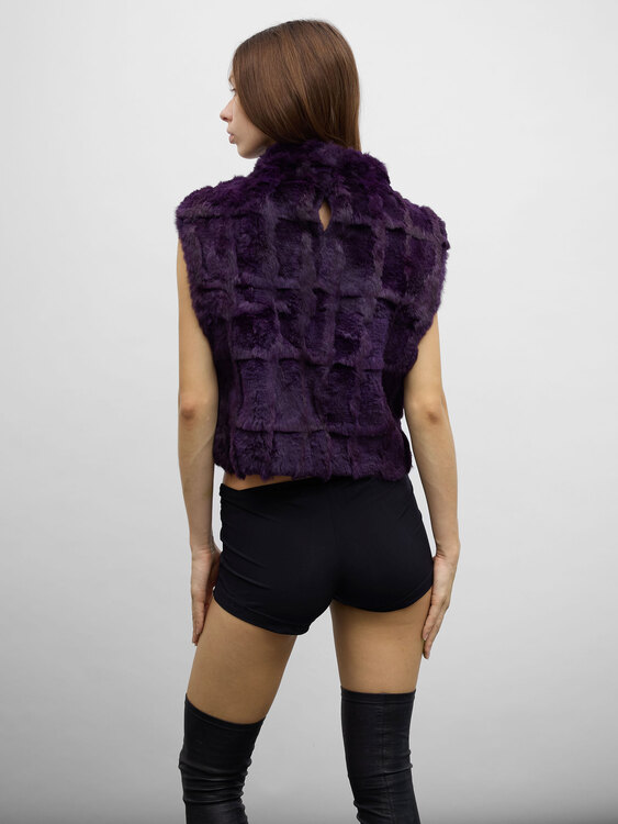 Extē Purple Fur Vest 