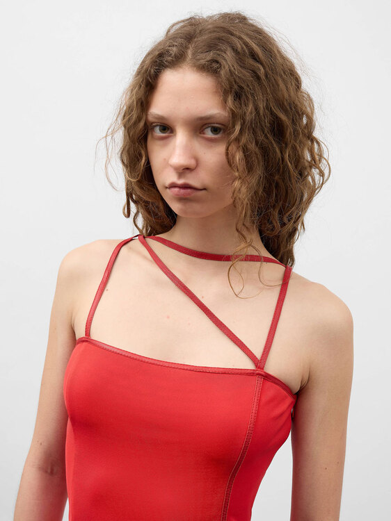 Extē Red Bustier Top 
