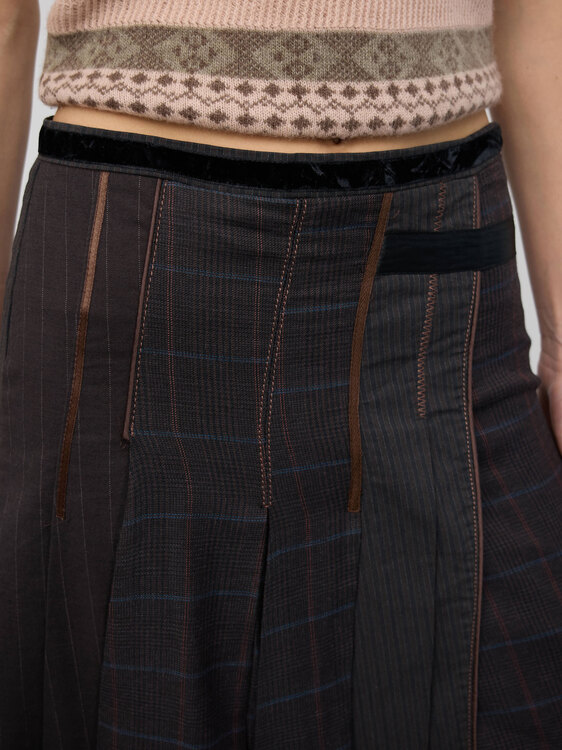 Patchwork Midi Skirt 
