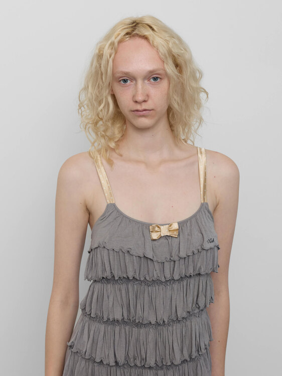 Killah Grey Ruffle Mini Dress 