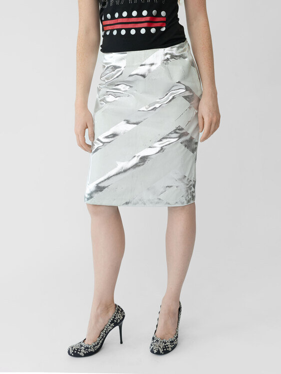 E-Play Silver Midi Skirt 