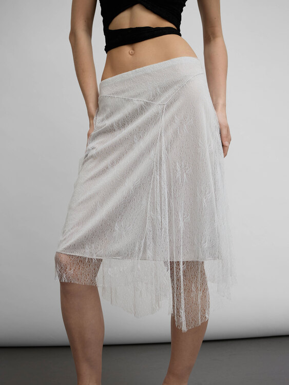 Asymmetrical Lace Skirt 