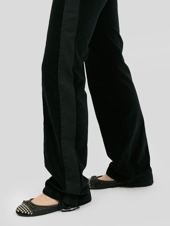 Nolita Black Velvet Low-Rise Trousers 