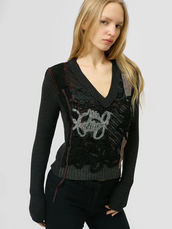 Wool Patchwork Jumper 