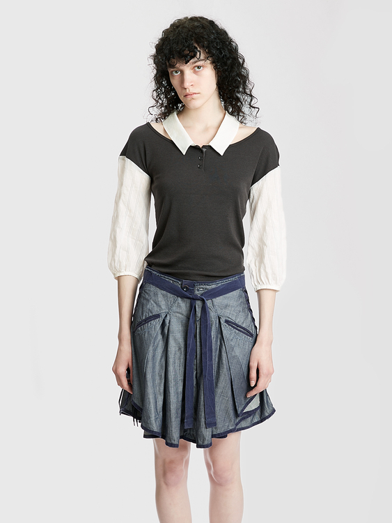 Cop Copine Detachable Collar Top 