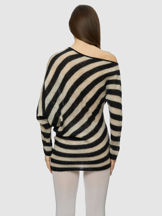 Stefanel Striped Asymmetric Jumper 