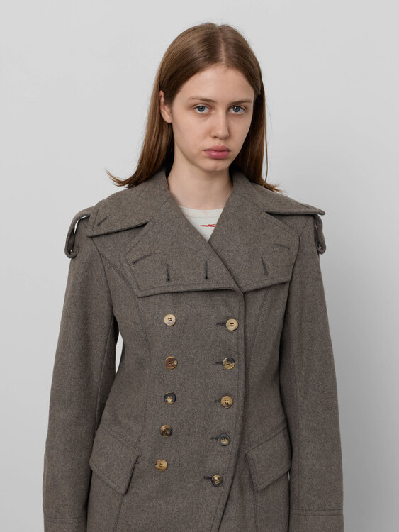Plein Sud Grey Wool Coat 
