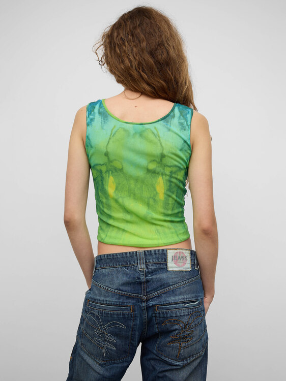 Plein Sud Gathered Mesh Top 