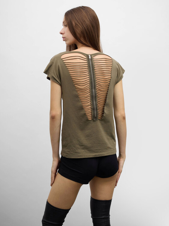 Cop Copine Slashed Effect Top 