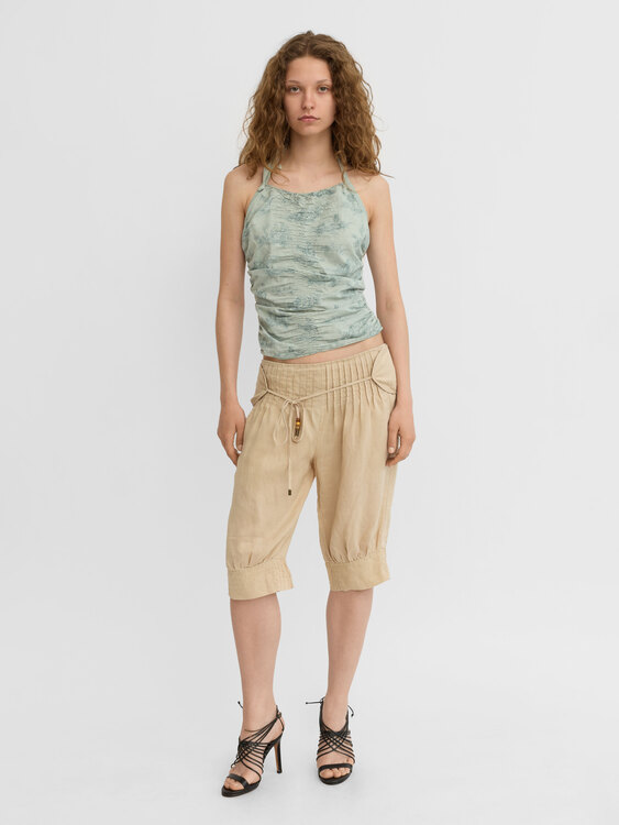Killah Beige Ramie Shorts 