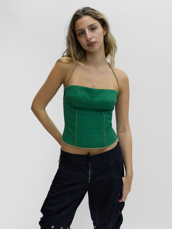 Sportmax Green Bustier Top 