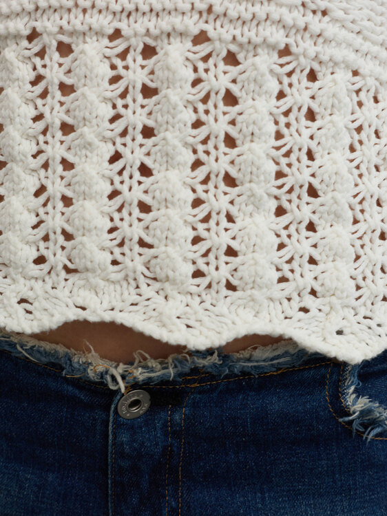 Stefanel White Knitted Top 