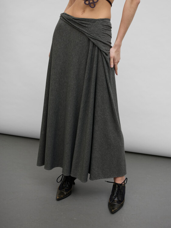 Grey Jersey Maxi Skirt 
