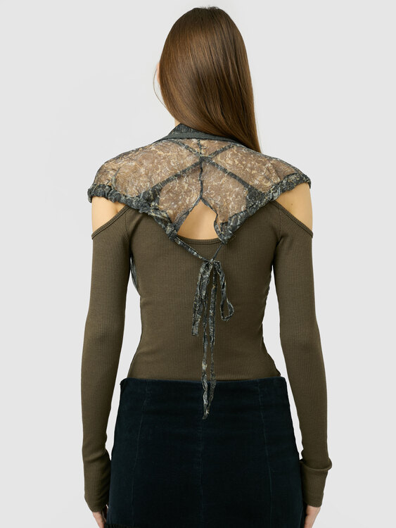 Embellished Cold Shoulder Top 