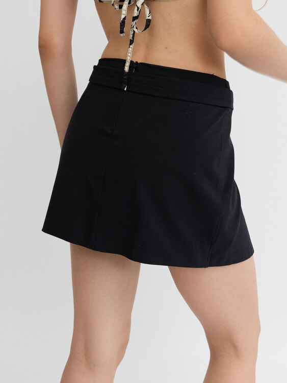 Black Pleated Mini Skirt 