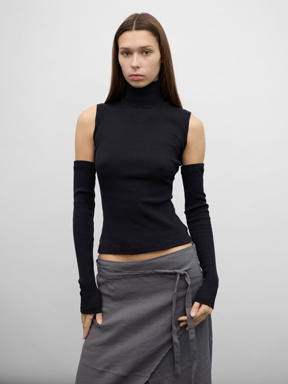Plein Sud Detached Sleeves Turtleneck 