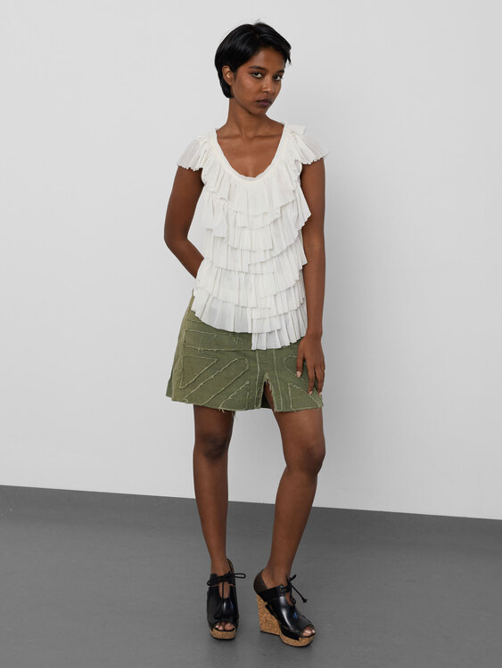 Fake London Canvas Mini Skirt 
