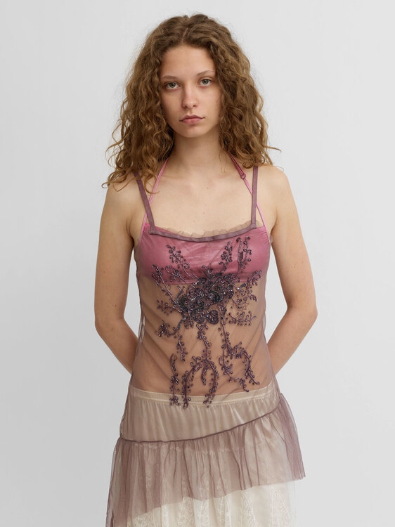 Lilac Embellished Camisole Top 
