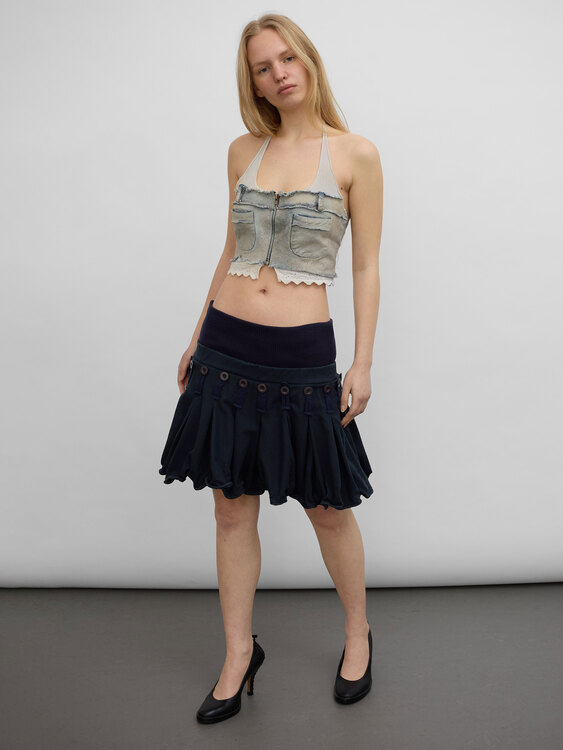 Glittery Denim Halter Top 