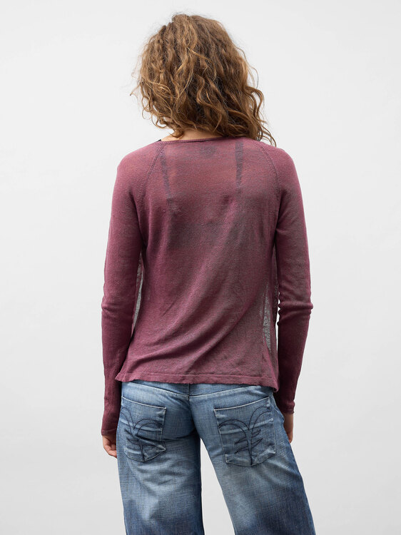 Layered Linen And Silk Chiffon Cardigan 