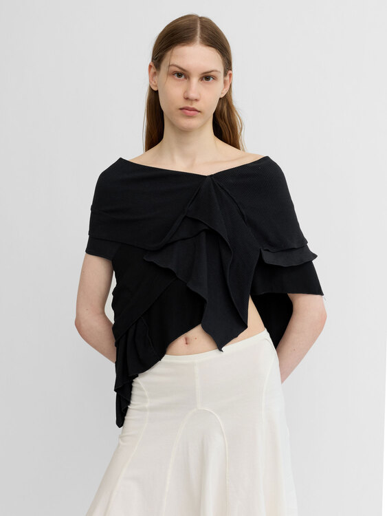 Asymmetrical Layered Cropped Top 