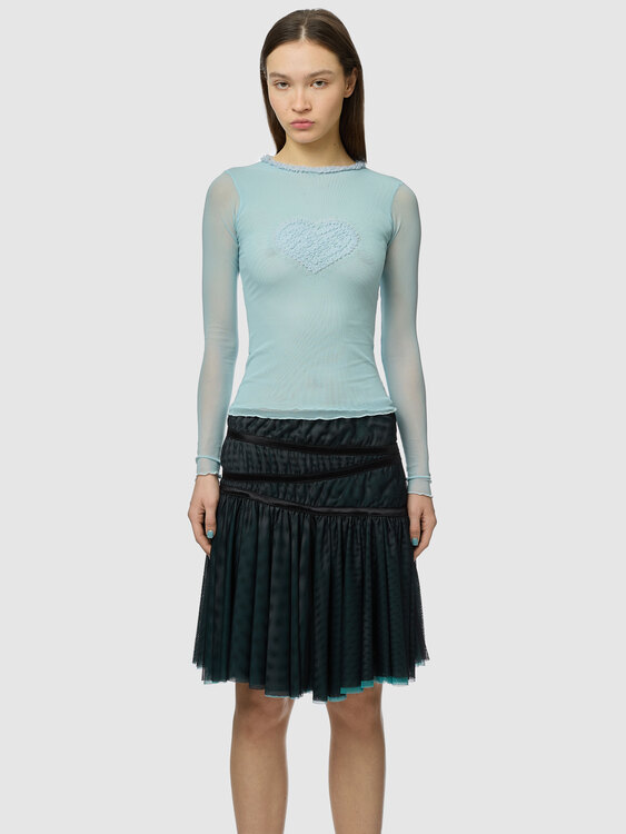 Ruffled Mesh Skirt 