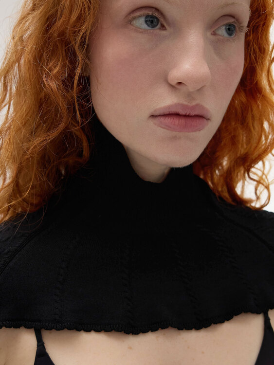 Black Knitted Bolero Top 