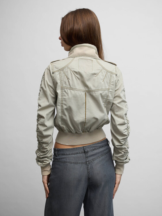 Gathered Zip Up Jacket 