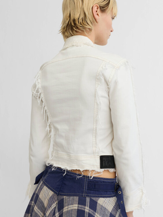 Plein Sud White Denim Jacket 