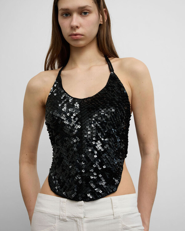 Plein Sud Sequin Halter Top 