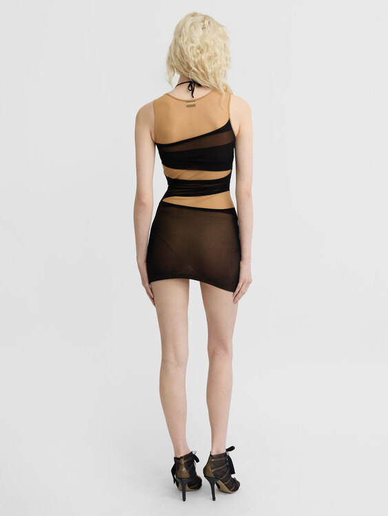 Plein Sud Mesh Mini Dress 