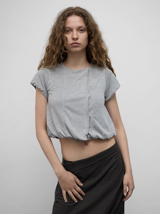 Grey Balloon Cardigan 