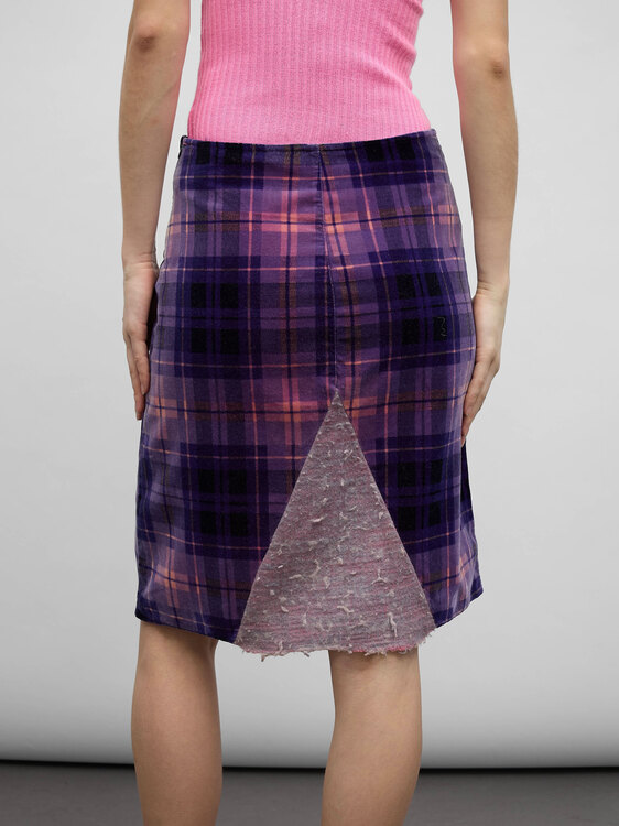 E-Play Chequered Midi Skirt 