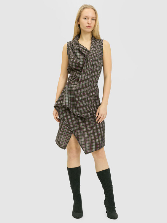 Tartan Wrap Dress 