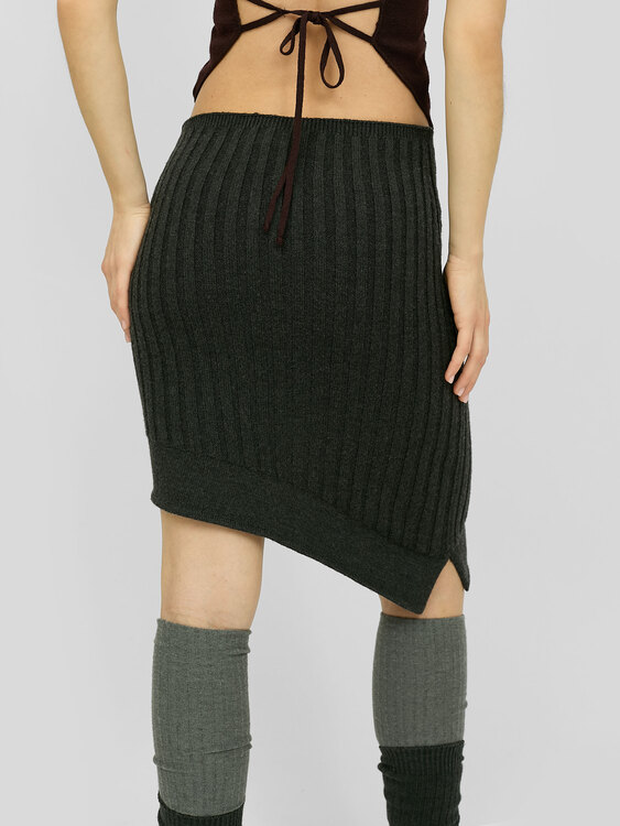 Marc Cain Grey Wool Skirt 