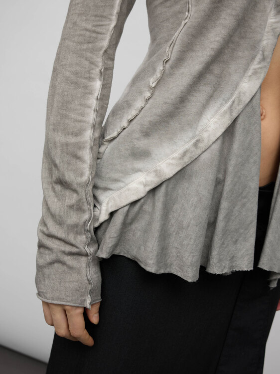 Grey Lace-Up Back Cardigan 