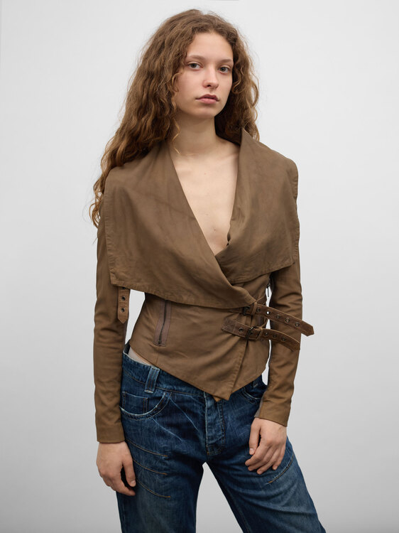 Asymmetric Leather Jacket 