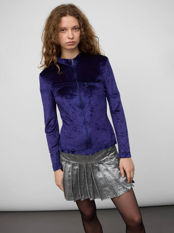 Extē Blue Velvet Cardigan 