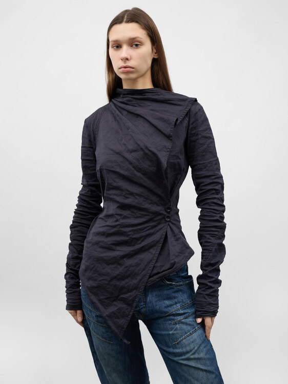 Michko Koshino Asymmetrical Wrap Shirt 