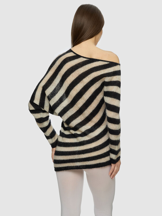 Stefanel Striped Asymmetric Jumper 